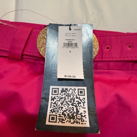 Banana Republic Harbison Hot Pink Mini Size 4 NWT Color Bright Peony - Picture 7 of 11
